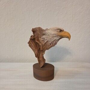 Rick Cain 1990 "Wood Flight" Limited Edition Eagle Sculpture #967/2000 USA
